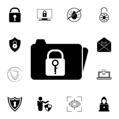 File lock icon. Set of cybersecurity icons. Signs, outline symbols collection, simple icons for websites, web design, mobile app, info graphics