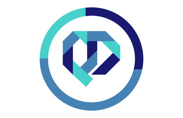 QD Global Circle Ribbon Letter Logo