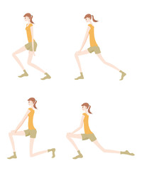 ヨガをする女性のイラスト