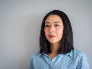 Head shot portrait of Asian woman with big eyes. © Sevendeman
