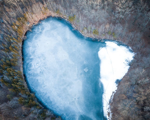 Aerial of Frozen Lake