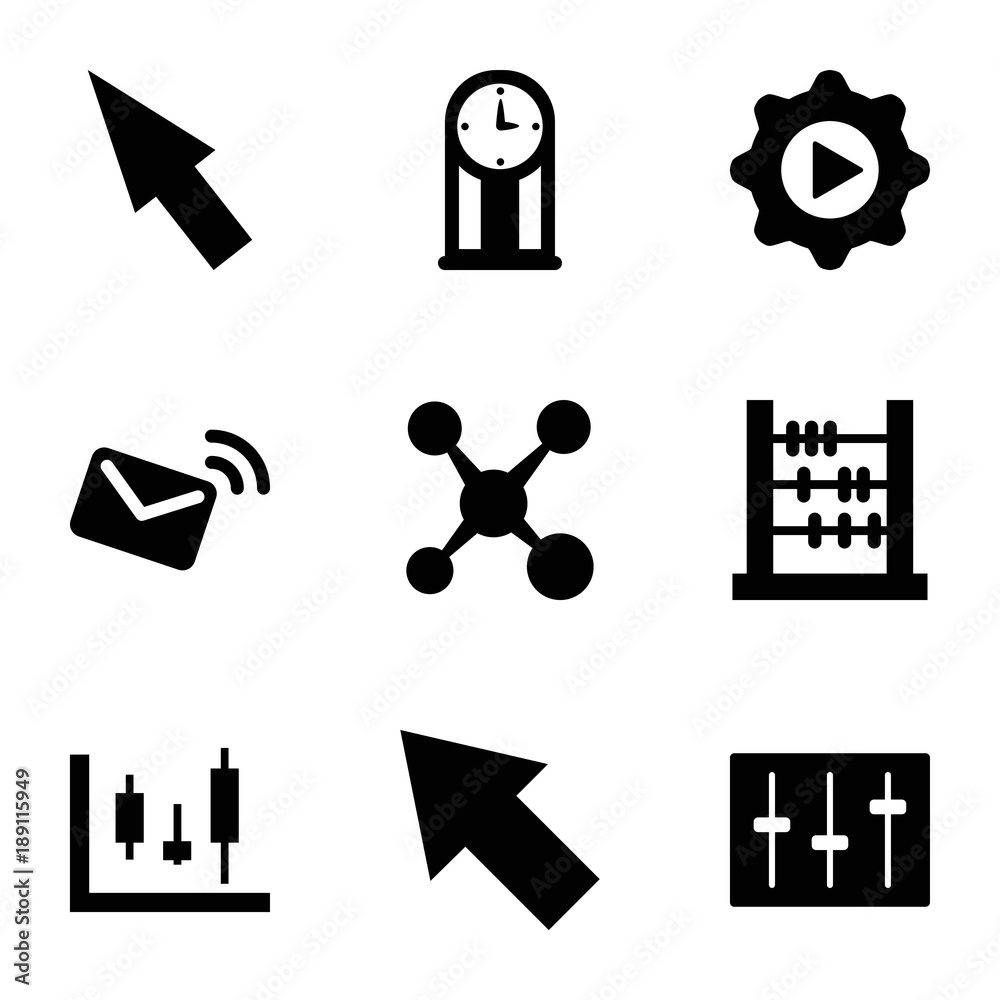 Aufkleber interface icons. set of 9 editable filled interface icons