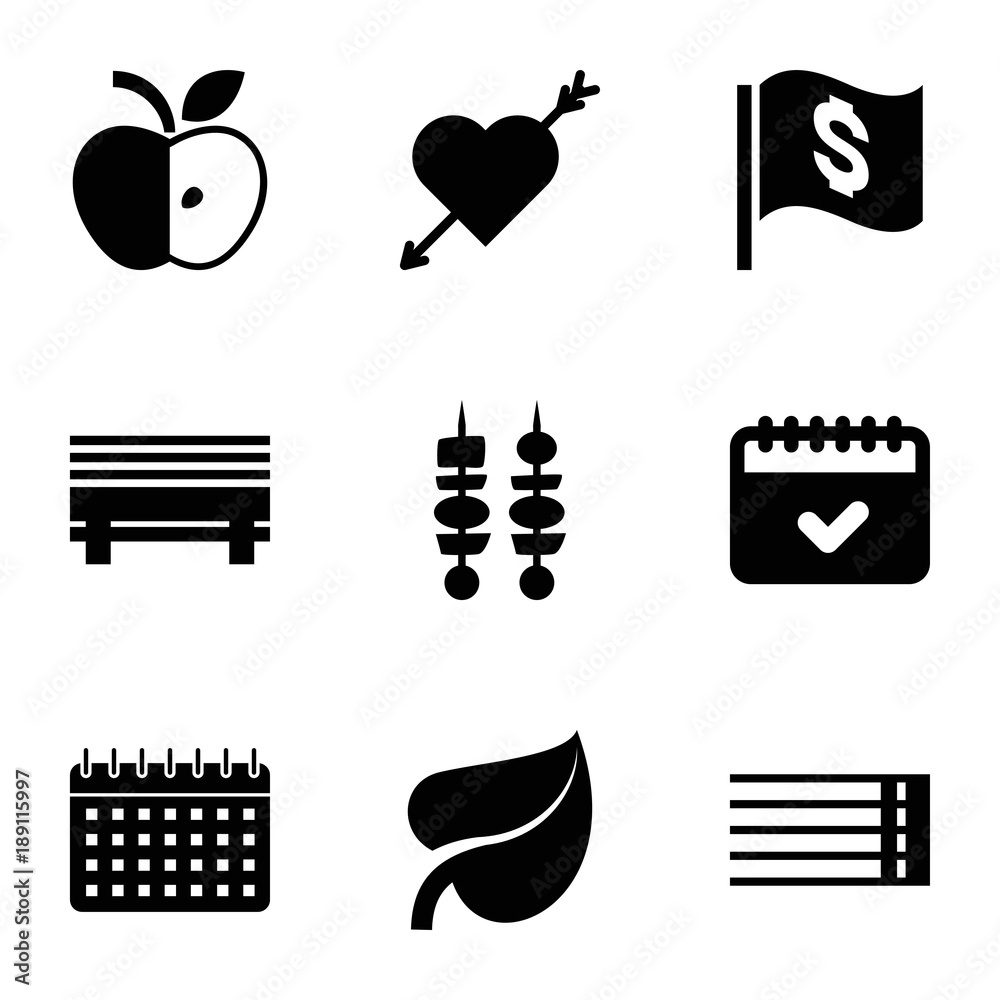 Poster thin icons. set of 9 editable filled thin icons