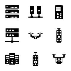 Remote icons. set of 9 editable filled remote icons