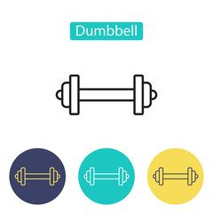 Dumbbell icon isolated on white background.
