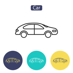 Car line icon, outline vector sign.