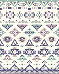 Seamless Ethnic pattern textures. Purple & Yellow colors. Navajo geometric print. Rustic decorative ornament. Abstract geometric pattern. Native American pattern. Ornament for the design of clothing