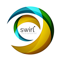 Digital techno swirl circle business icon