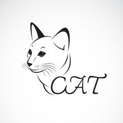 Vector of a cat head on white background. Pet. Animal. Easy editable layered vector illustration.