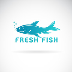 Obraz premium Vector of a fish design on a white background. Aquatic animals. Fresh fish symbol. Easy editable layered vector illustration.