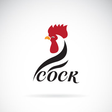 Vector of a cock head design on white background. Farm Animal. Easy editable layered vector illustration.