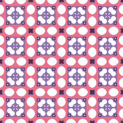 Geometric pattern in repeat. Fabric print. Seamless background, mosaic ornament, ethnic style.