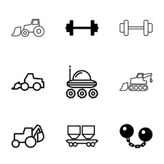 Heavy icons. set of 9 editable filled and outline heavy icons