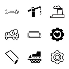 Engineering icons. set of 9 editable filled and outline engineering icons