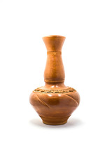 traditional style pottery caps on white background.