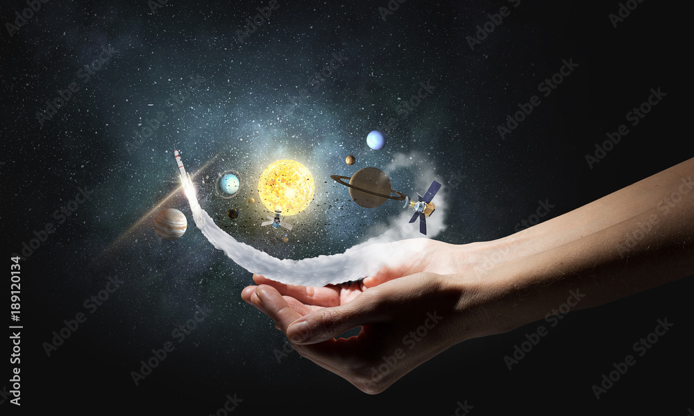 Canvas Prints solar system in hands