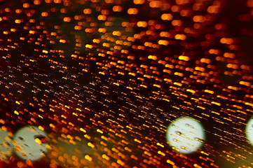 Abstract Orange Colour Light Motion Over Dark Background. Slow Shutter Speed , With Motion Blur Effect To Show Fast Movement
