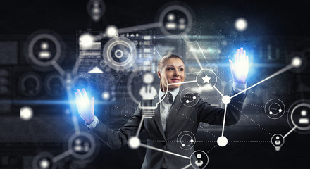 Netwoking as business concept. Mixed media