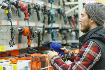 Man in a hardware store