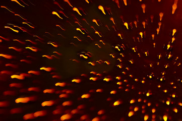 Abstract Orange Colour Light Motion Over Dark Background. Slow Shutter Speed , With Motion Blur Effect To Show Fast Movement