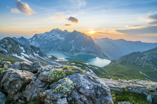 Fototapeta Bergewelt am Abend