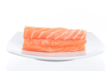 Fresh raw salmon fish isolated on a white