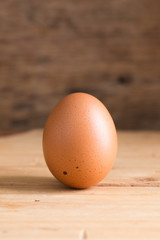 Organic eggs on wood. Fresh eggs.