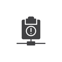 Important network clipboard icon vector, filled flat sign, solid pictogram isolated on white. Symbol, logo illustration.