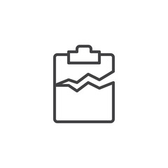 Damaged file line icon, outline vector sign, linear style pictogram isolated on white. Corrupted document symbol, logo illustration. Editable stroke © alekseyvanin