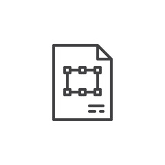 Document file format line icon, outline vector sign, linear style pictogram isolated on white. Symbol, logo illustration. Editable stroke
