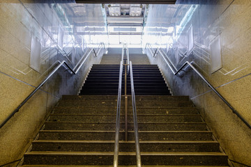 Up and down the stairs for Subway station. View from bottom to top Making them light output destination