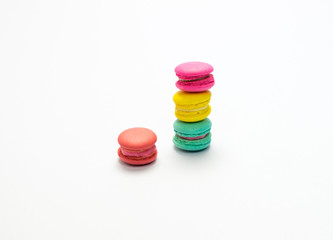 Colorful Macaroons On White Background