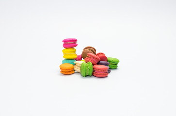 Colorful Macaroons On White Background