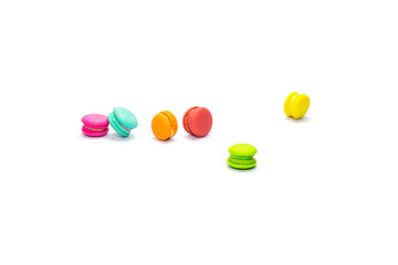 Colorful Macaroons On White Background