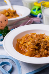 Thick soup for baby food