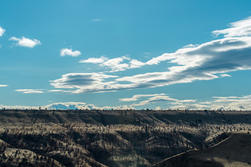 blue sky over dry hill