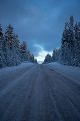 snow covered road