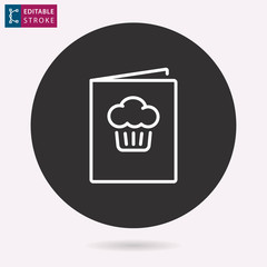 Cake line vector icon. Editable stroke.
