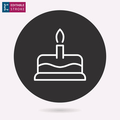 Cake line vector icon. Editable stroke.