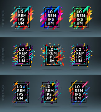 Set vector modern framework for text for hipsters.