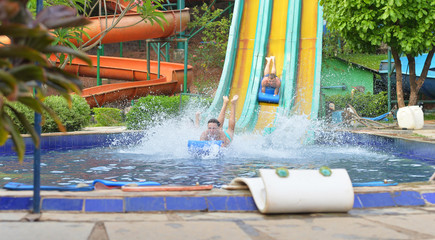 family in aqua park