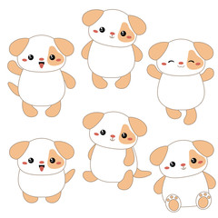 Set of cute dogs