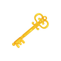 Retro golden old key vector Illustration