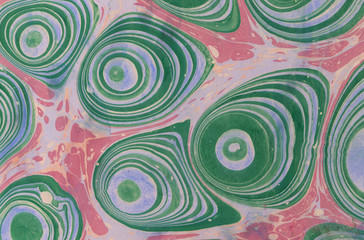 Fototapeta na wymiar Ink marble texture. Ebru handmade wave background. Kraft paper surface. Unique art illustration. Liquid marbling texture.