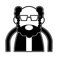 Cute grandfather cartoon walking stick icon vector illustration graphic design