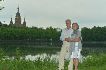 happy elderly couple  