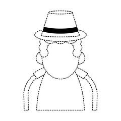 Cute grandfather cartoon walking stick icon vector illustration graphic design