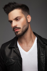 portrait of a young man looking to side