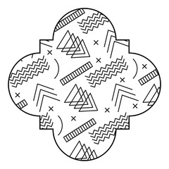 seamless pattern label shape with geometric memphis style vector illustration