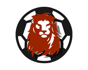 football soccer lion leo head image vector icon logo